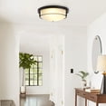 thumbnail image 1 of 13" Flush Mount Ceiling Light with Glass Shade, 2-Light Minimalist Round Ceiling Lighting Fixture for Dining Rrrom, Bedroom, Foyer, 1 of 7
