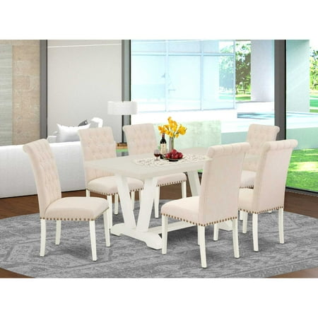 East West Furniture X-Style 9-piece Wood Dining Room Set in Gray