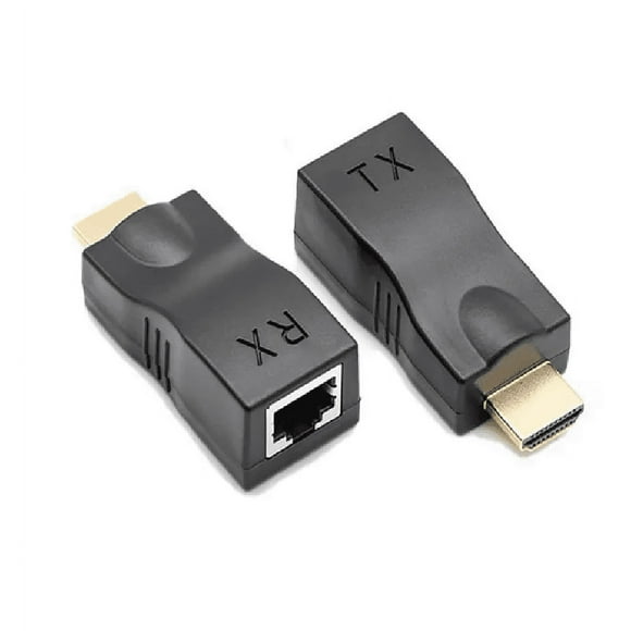 Extensor Hdmi A Hdmi 30m Decuado Para Cable Cat6 Rj45 1080p negro