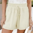 thumbnail image 2 of Sngxgn Womens Casual Comfy Shorts Summer with Pockets Wide Leg Cotton Short(Beige,M), 2 of 8