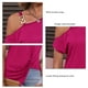 thumbnail image 5 of Camiseta plisada con hombros descubiertos en rojo rosado: corte holgado para días informales, talla S Summer Chic, 5 of 6