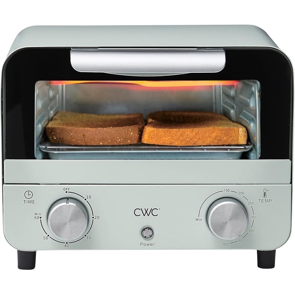 COOK WITH COLOR Small Toaster Oven 600-Watt Countertop Oven Cooker Kitchen Appliance, Sage
