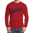 thumbnail image 6 of Memphis Baseball Script - Hometown Pride, Pitcher Long Sleeve T Shirt - Large - Red, 6 of 6