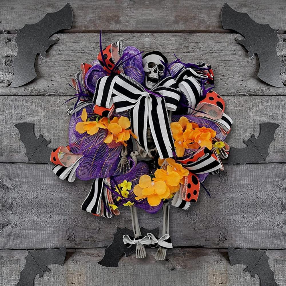 Halloween Wreath for Front Door Artificial Halloween Horror Skull Door Wreath Pendant Happy Halloween Party Home Party Supplies - Walmart.com Halloween Wreath for Front Door Artificial Halloween Horror Skull Door Wreath Pendant Happy Halloween Party Home Party Supplies - Walmart.com