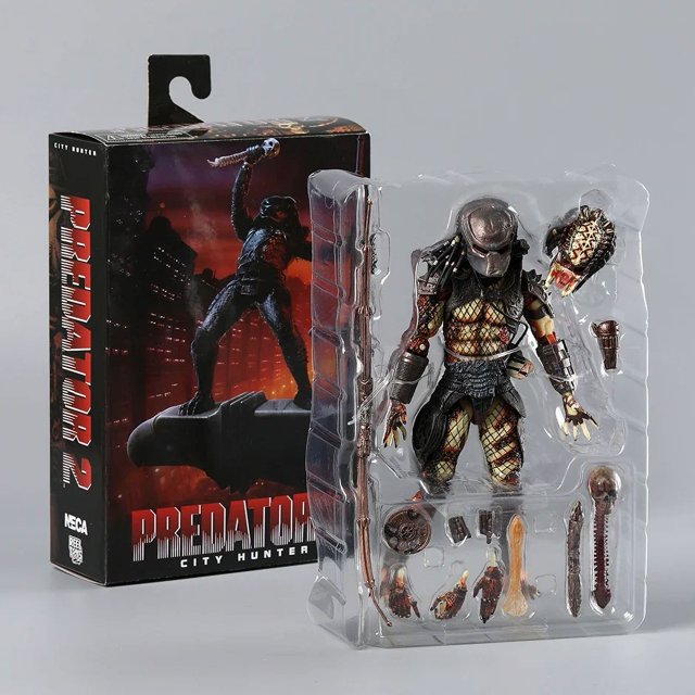 Figura de acción NECA REEL Toys 1990 Predator 2 Ultimate City Hunter PVC Arco Iris Latino