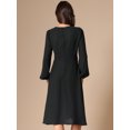 thumbnail image 3 of DARING DIVA Flowy Midi Lantern Fall Winter Dress M Black, 3 of 6