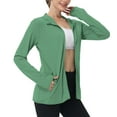 thumbnail image 3 of Fanxing Women's Full Zip Lightweight Jacket with Zipper Pocket UPF 50+ Sun Protection Shirt Hooded Cycling Fishing Sun Shirts Green,S, 3 of 9