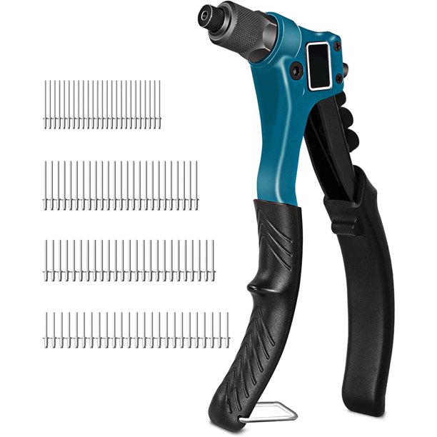 Gearup Rivet Gun with 100Piece Rivets, Single Hand Manual Rivet Gun