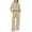 Beige, variant on Women 2 Piece Outfits Sweatsuit Set Activewear Workout Fall Oversized Half Zip Sweatshirt Sweatpant Lounge Set Tracksuits
