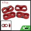 Aluminium Alloy Fuel Oil Hose Separator Clamp Adapter 4 Pcs AN10 19mm Red