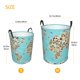 thumbnail image 3 of Fotbe World Travel Line Icons Map Cesto de Ropa con Asas, Cesto Impermeable de Gran Capacidad, Bolsa de Lavado para Dormitorio, Cesto de Ropa con Ruedas y Asas-Medium, 3 of 6