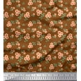 thumbnail image 1 of Soimoi Georgette Viscose Fabric Leaves & Flower Floral Printed Fabric 1 Yard 42 Inch Wide, 1 of 1