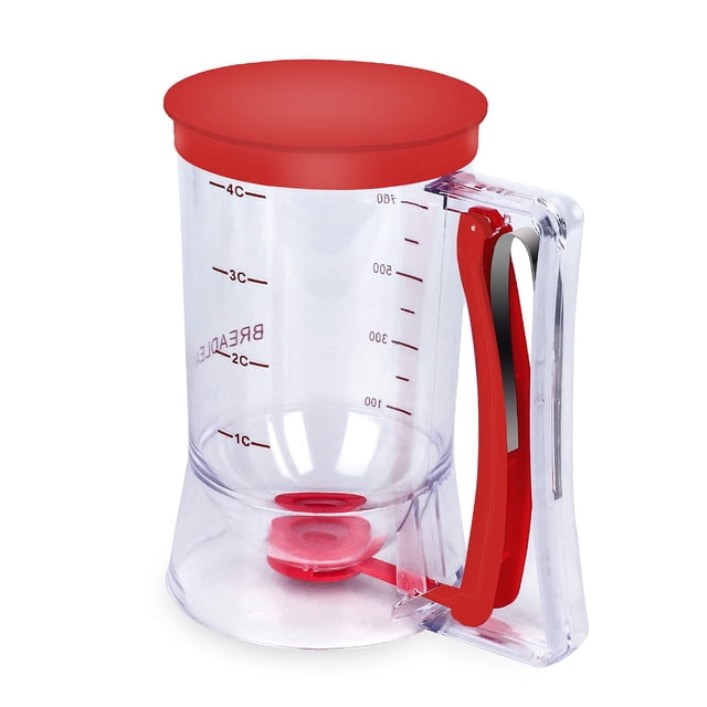 Dispensador de masa BBSTARZ de 900 ml con mango para apretar, color rojo