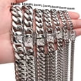 thumbnail image 2 of EOEMY 6mm-18mm Fashion Women Men Stainless Steel Miami Curb Chain Bracelet Bangle Gift-Silver-18mm-7.5 Inches Bracelet, 2 of 7