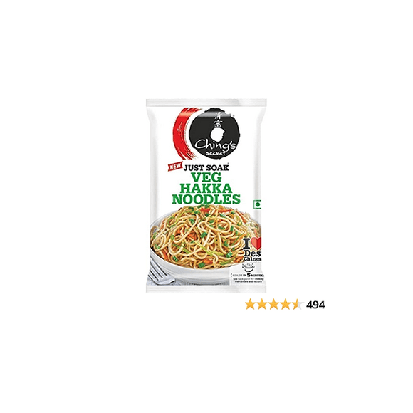 Ching's Just Soak - Veg. Hakka Noodles 560 g (Pack of 15)