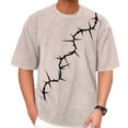 thumbnail image 7 of Ankishi Christian T Shirts for Men Thorn Crewneck Oversized Cotton T Shirts Distressed Casual Clothes for Travel Commuting, 7 of 7