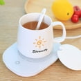 thumbnail image 2 of 55-Degree USB Cup Heated Coaster Gravity Sensor Mug Warmer Pad Mat (White), 2 of 9