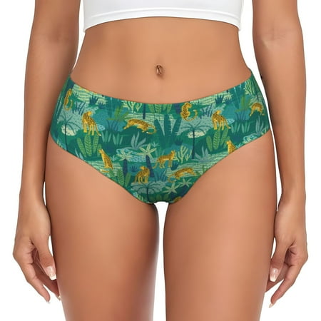 Womens Underwear - Jungle leopard No Show Seamless Underwear for Women  Soft Stretch Womens Panties  Hipster Ladies Panties Bikini Underwear Briefs