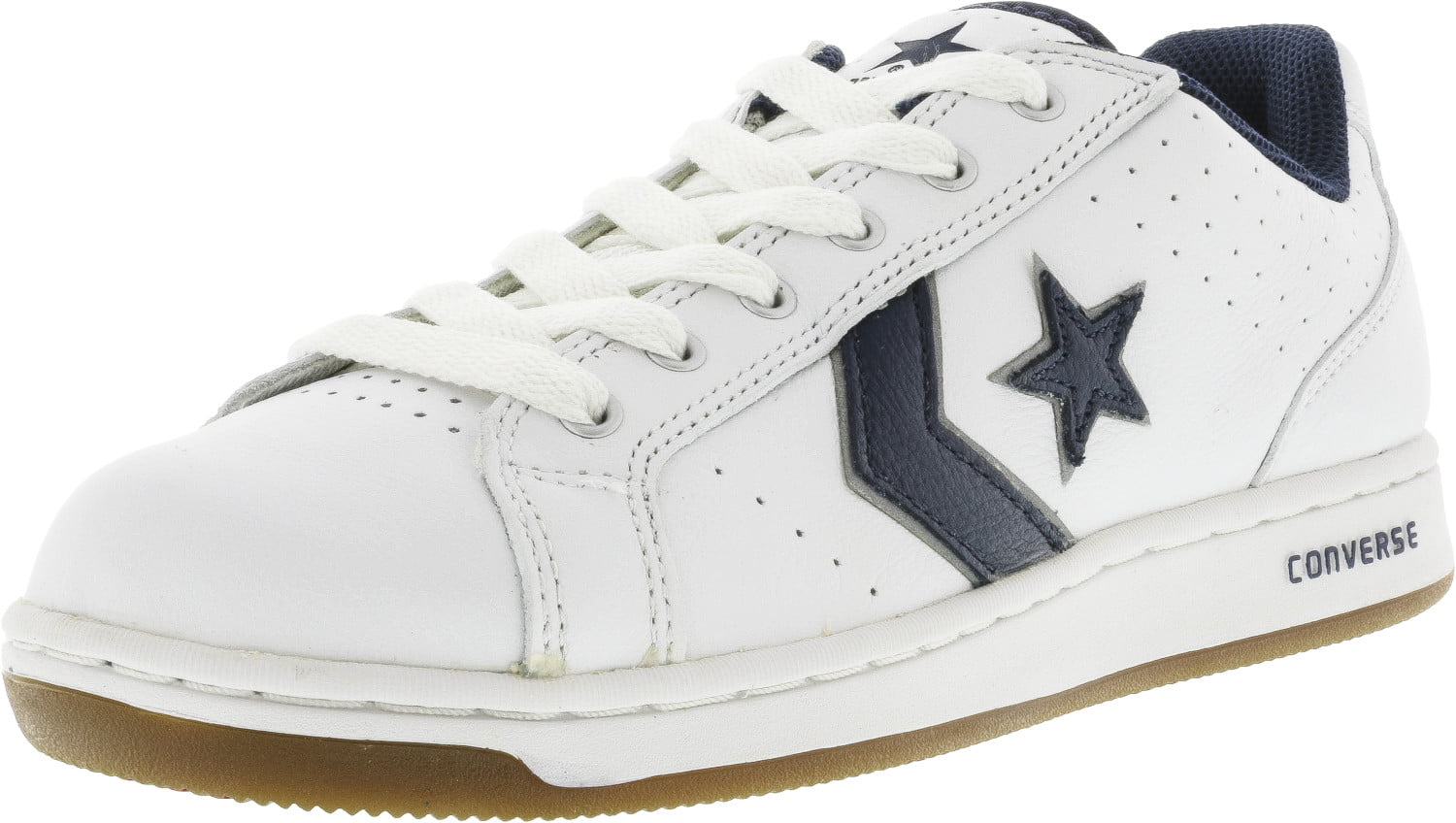 Navy Ankle-High Leather Sneaker 