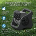 thumbnail image 6 of Lasko Misto 15" Pivoting Outdoor Misting Fan with GFCI Cord and 3 Speeds, Black, 7050, 6 of 11