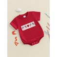 thumbnail image 5 of BemeyourBBs Newborn Baby Girl 4th of July Outfit Bubble Romper Patriotic Independent Day Summer Clothes Casual American Flag Embroidery Fly Sleeves Bodysuit Jumpsuit, 5 of 9