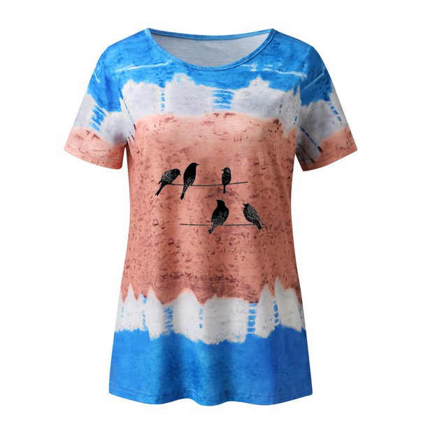 Gibobby Playera de Verano para Mujer Tops para mujer, sudaderas para mujer, camisas manga larga con cuello redondo, Tops tipo túnica para mallas, camisa(Azul,CH)