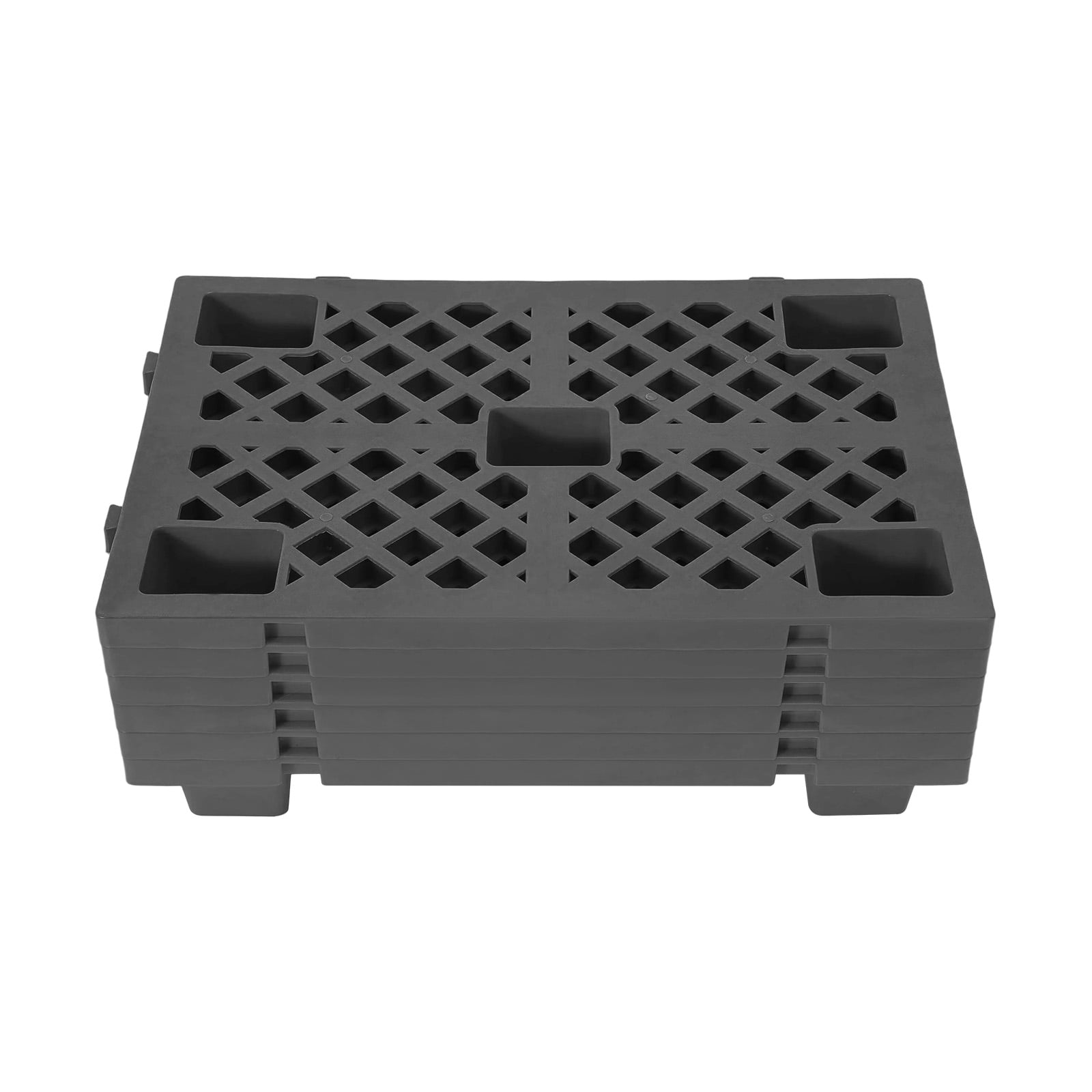Plastic Pallets, 6 Pcs Interlocking Storage Pallets Black