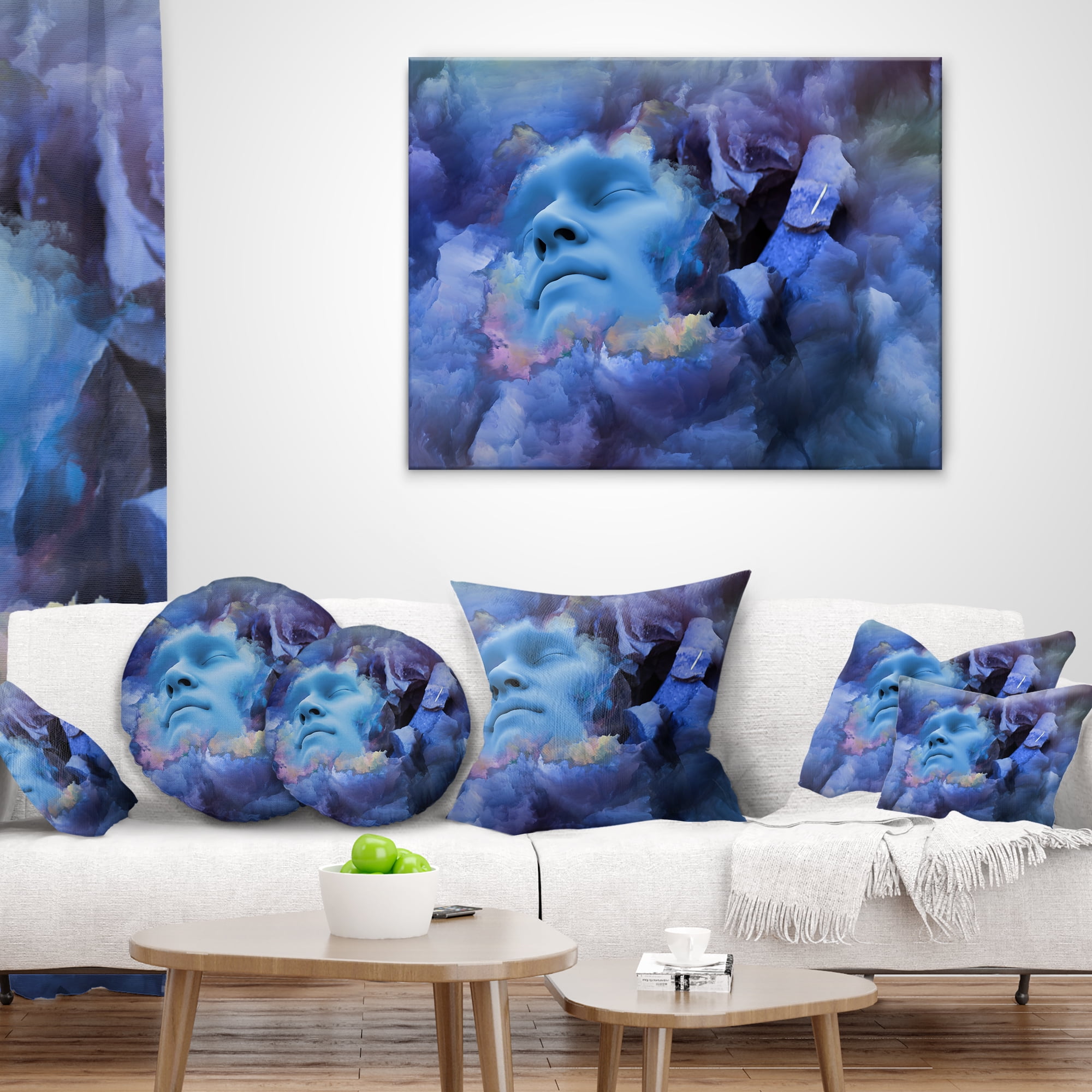 Designart Game Of Dream Woman Sleeping - Abstract Throw Pillow - 16x16