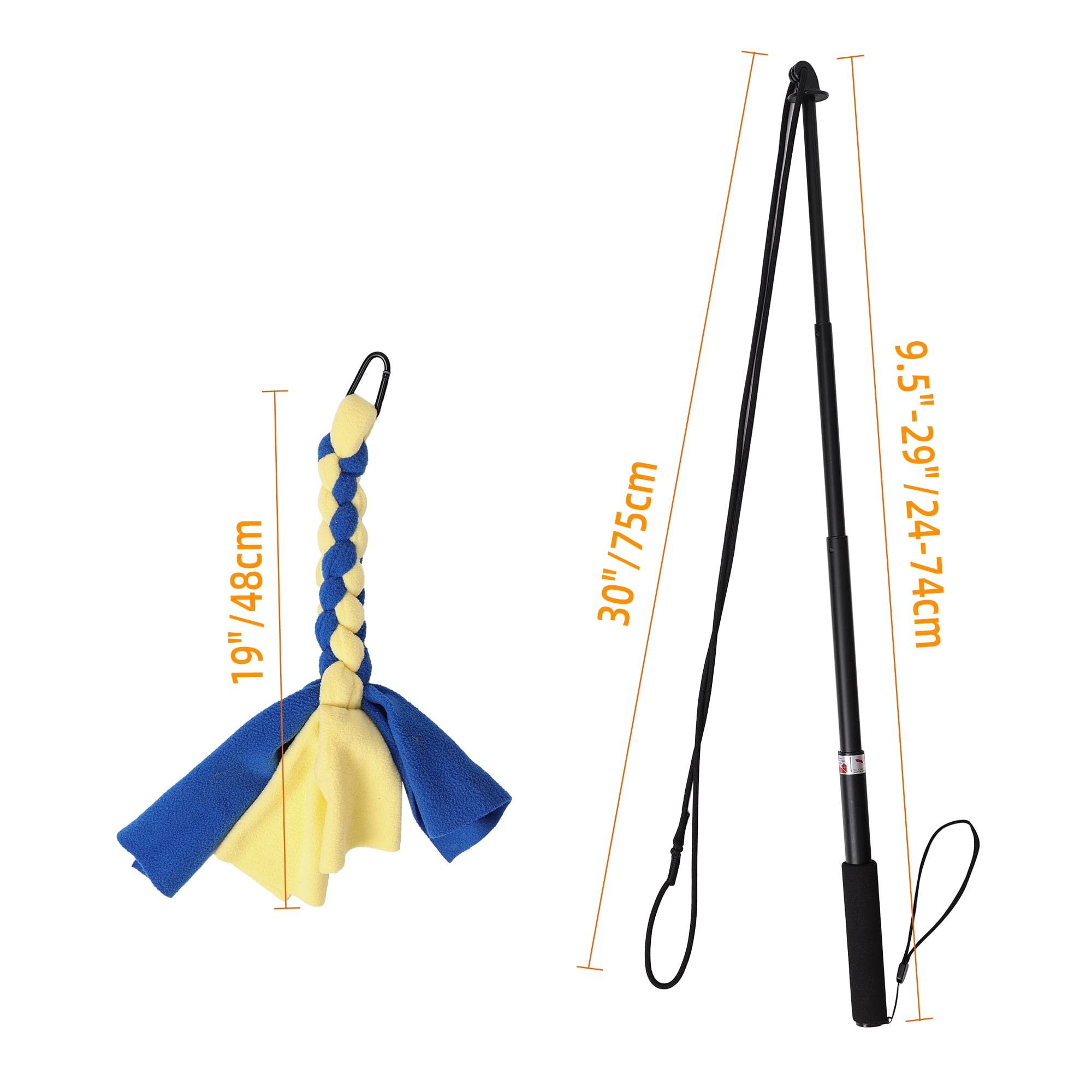 Interactive Flirt Pole Toy for Dogs, Durable Dog Toy for Fun Obedience Training & Exercise, Dog Retracted Teaser Wand with Lure Chewing Toy for Small Medium Large Dogs