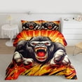 thumbnail image 2 of Homewish Wildlife Monkey 2pcs Bedding Comforter Set For Kids Children Teens,Woodland Animal Twin Comforter Sets,Black Orange Breathable Bedding Set,Luxury Bedroom Decor,Reversible, 2 of 8