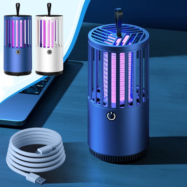 Lámpara Antimosquitos Portátil, Repelente de Insectos Recargable, Luz Nocturna Led, 90 % de Eficacia de Eliminación de Mosquitos, Sueño Silencioso y Confortable, Uso En Interiores y Exterior
