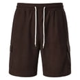 thumbnail image 6 of Men's Corduroy Shorts Casual Elastic Waist Drawstring Lightweight Summer Beach Shorts, 6 of 7