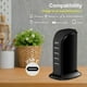 thumbnail image 3 of Charger Block 6 in 1 Upoy, 40W USB C Charger 3A, Charging Hub with 5 USB Ports(Shared 6A) for Multiple Electronics, USB Charging Station Multiports, Universal Desktop Phone Charger Travel Ready, Black, 3 of 5
