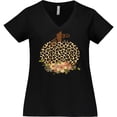 thumbnail image 3 of Inktastic Cheetah Print Pumpkin Women's Plus Size V-Neck T-Shirt, 3 of 5