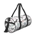 thumbnail image 3 of Xecao Dachshund Dog Puppy print Round Travel Duffel Bag is a foldable gym bag with an inner pocket, perfect for travel sports, 3 of 8