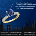 thumbnail image 2 of Gem Stone King 14K Two Tone Gold Blue Created Sapphire and Lab Grown Diamond Engagement Ring for Women | 1.98 Cttw | Round 7MM | Gemstone September Birthstone | Size 9, 2 of 6