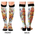 thumbnail image 4 of FORMRS Womens Knee High Socks Casual Long Thick Travel Daily Wear, 1 Pair, Purple Floral Tomatoes, 4 of 6