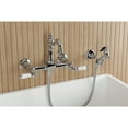 thumbnail image 4 of Kingston Brass KS2441PLBS Heritage Double-Handle 3-Hole Wall-Mount Bridge Kitchen Faucet with Brass Sprayer in Polished Chrome, 4 of 8