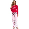 thumbnail image 3 of BEOEOSY Women's Soft Long Sleeve Pajamas Set Print Sleepwear Top and Pants Cute Pjs Lounge Sets Red & Heart XX-Large, 3 of 8