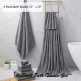 "Jessy Home 4 Pack Large Bath Towel Set 35""x70"" 600 GSM Ultra Soft ...