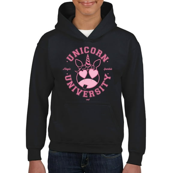 Unicorn University - Heart-Eyed Emoji Design Youth's Hoodie