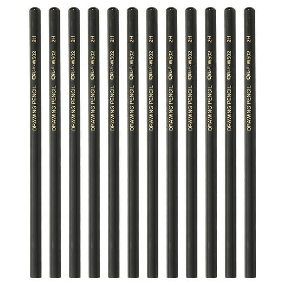 Uxcell 12Pcs 2H Drawing Pencils for Sketching, Hexagonal Sketch Pencils for Drawing Writing Art Sketching Artists Beginners, Black