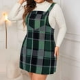 thumbnail image 4 of Kaemgyyd Women's Plus Size Dress Casual Plaid Sleeveless Overall Dress Fashion Flowy A-Line Mini Dresses Fall Winter Outfit, 4 of 6