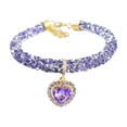 thumbnail image 2 of Heart Rhinestone Pet Collar,Adjustable Crystal Bling Collar Fashion Jewelry Collar for Small Medium Dog Cats Decorations,11.8 - 14.57 Inch,Purple, 2 of 7