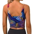 thumbnail image 4 of Uemuo Rooster Oil Painting Pattern Women's Sports Bra - High Impact Support, Breathable, and Comfortable Athletic Bra for Running, Yoga, and Workouts, 4 of 9