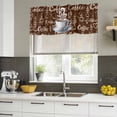 thumbnail image 4 of Coffee Curtain Valances for Windows, Kitchen Valance Window Treatments Panel 2 Pack, Vintage Art Farmhouse Rod Pocket Short Curtains for Bathroom Bedroom 60 x 18 Inch, 4 of 8