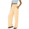 thumbnail image 3 of Cutuoiiu Women Gingham Print Smocked High Waist Wide Leg Pants with Pockets Casual Plaid Trousers Gifts, 3 of 6