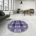 thumbnail image 3 of Ahgly Company Indoor Round Patterned Blue Whale Blue Area Rugs, 4' Round, 3 of 6