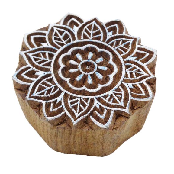 Indian Wood Stamps Floral Stamp Hand Craved Printing Block Textile Stamp