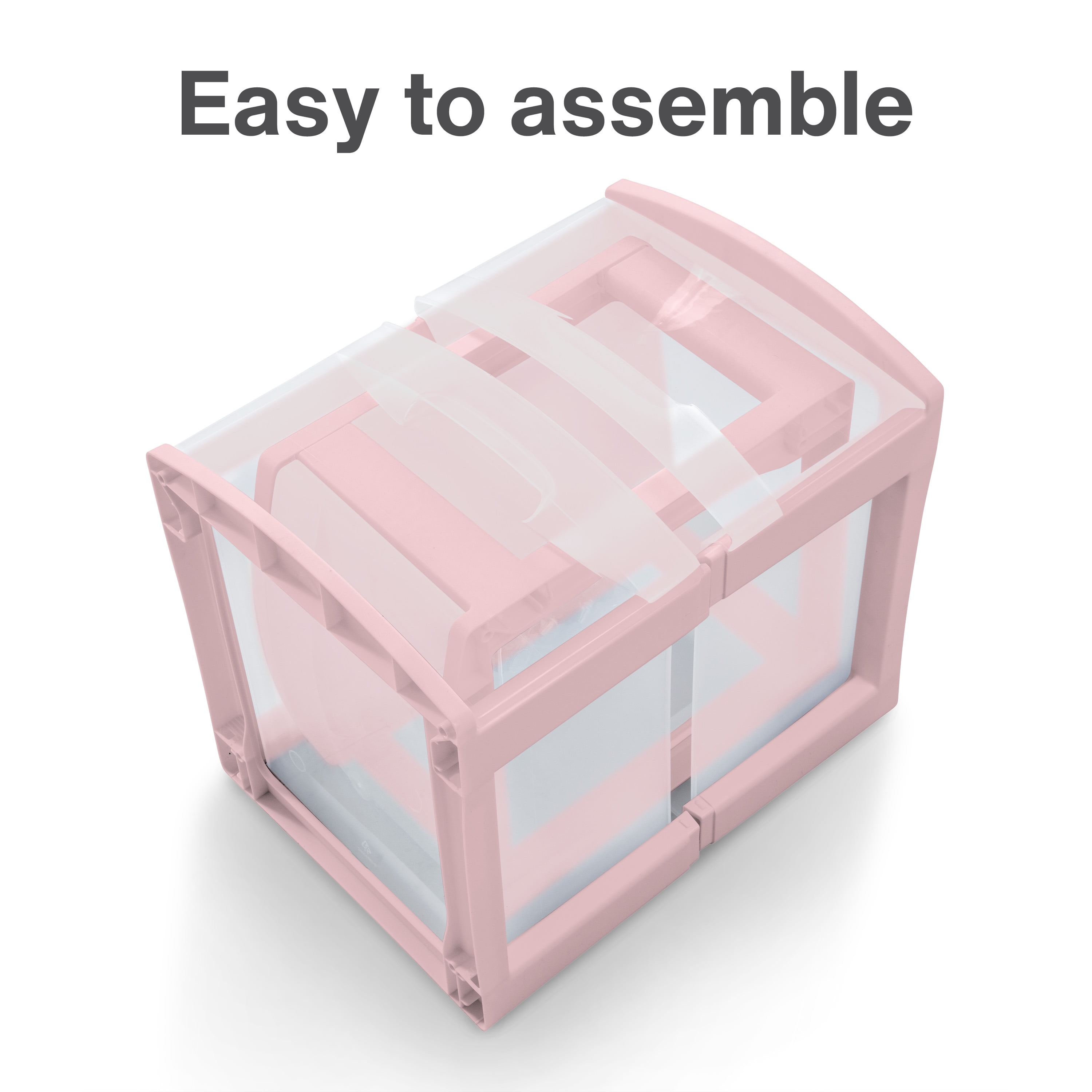 Sterilite Plastic 3 Drawer Cart Blush Pink Set of 2